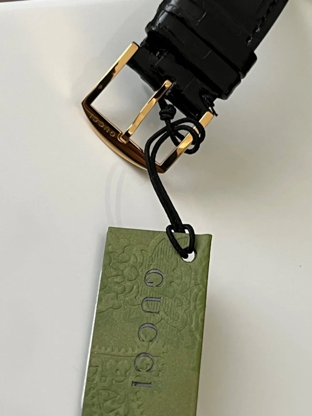 Gucci Grip YA157446 Yellow Gold PVD case 3 Window Stainless Steel Alligator Blac